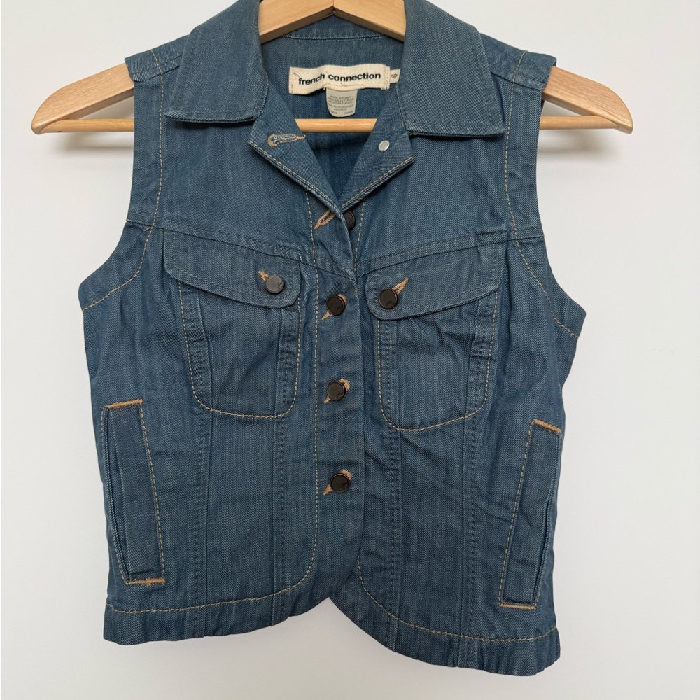French Connection Denim Sleeveless Vest